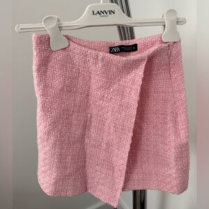 Zara Women's Pink Tweed Mini Skirt